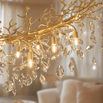 Marquise Curved Branch Linear Dining Pendant 1830 - Copper