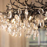 Marquise Curved Branch Linear Dining Pendant 1830 - Matte Black