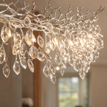 Marquise Curved Branch Linear Dining Pendant 1830 - Silver