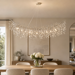 Marquise Curved Branch Linear Dining Pendant 1830 - Silver