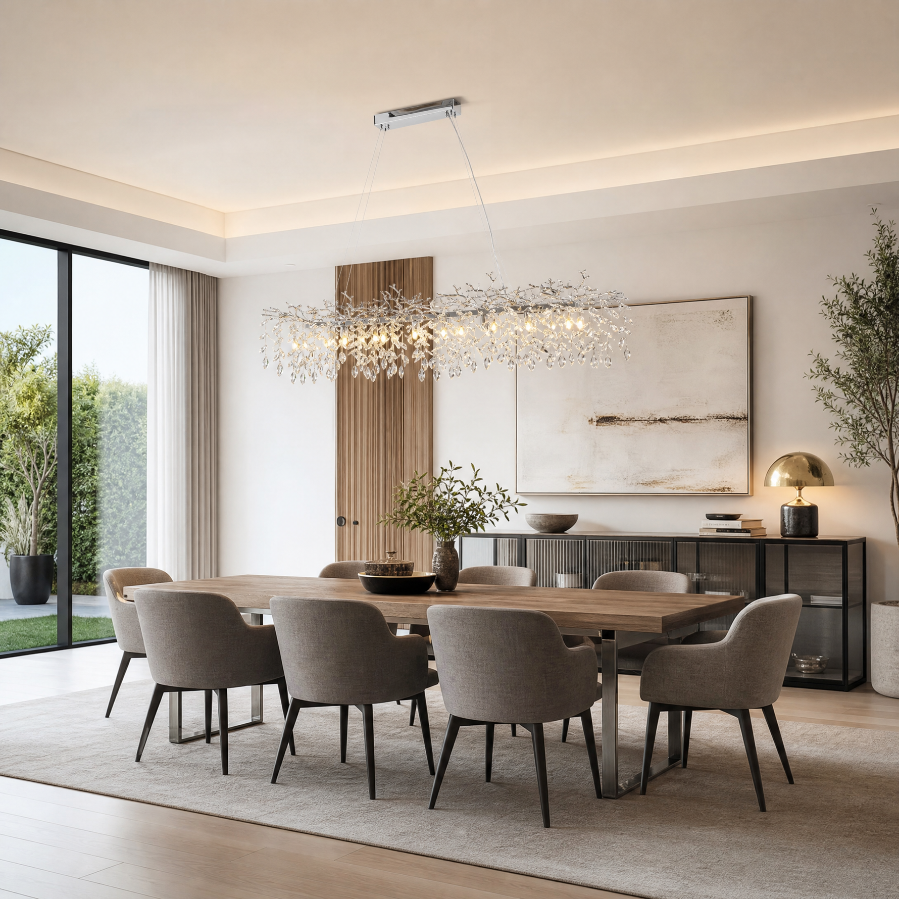Marquise Linear Dining Pendant 1800 - Silver