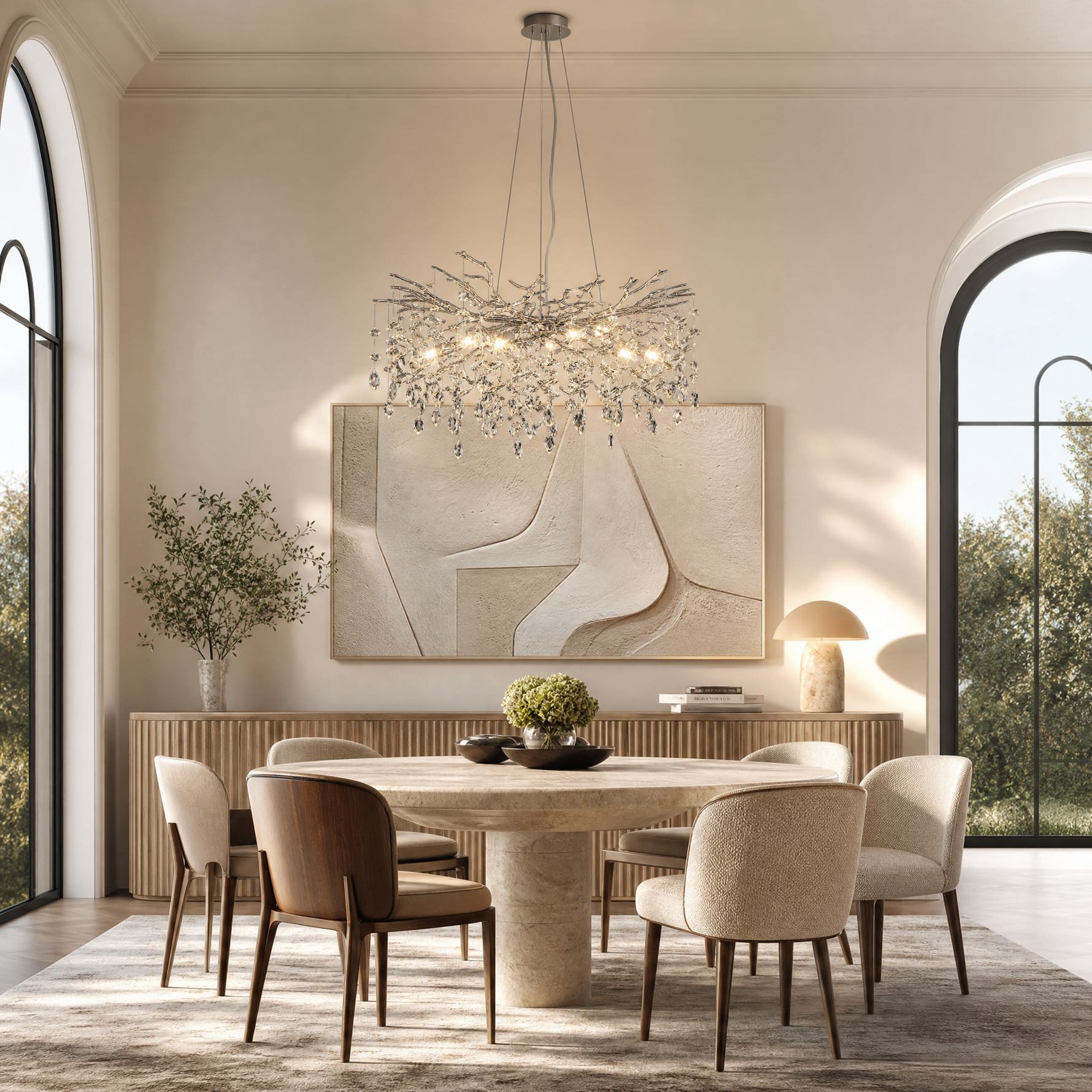 Marquise Round Pendant 760 - Silver