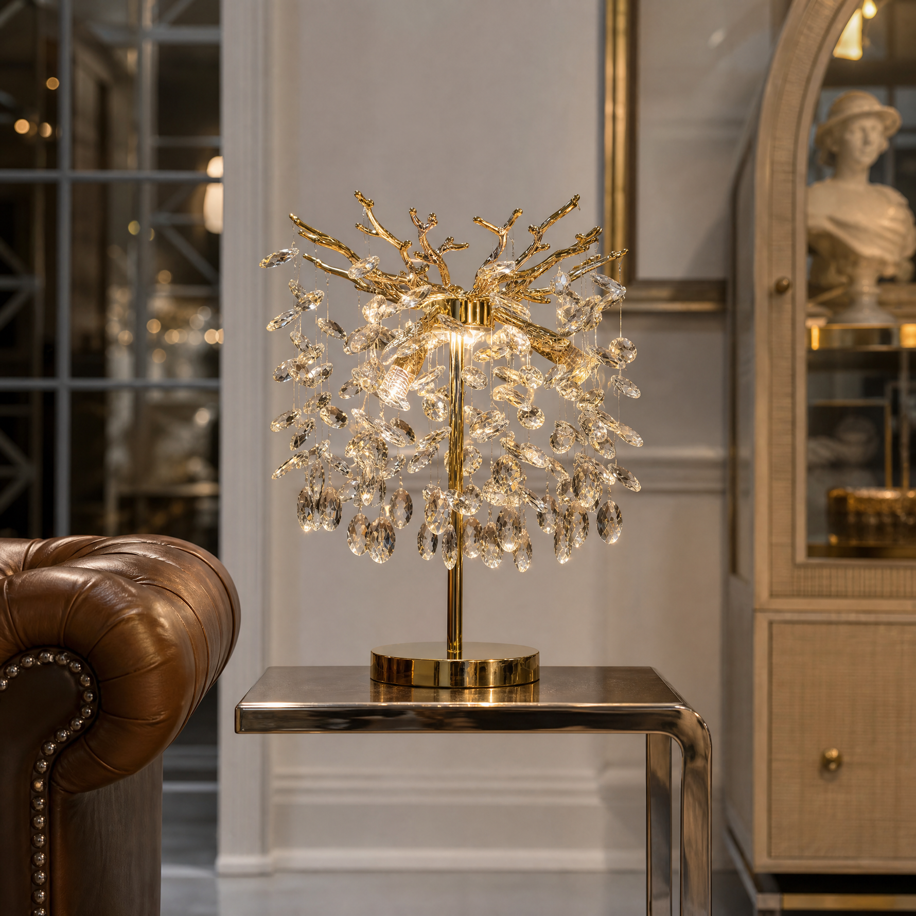 Marquise String Branch Table Lamp - Gold