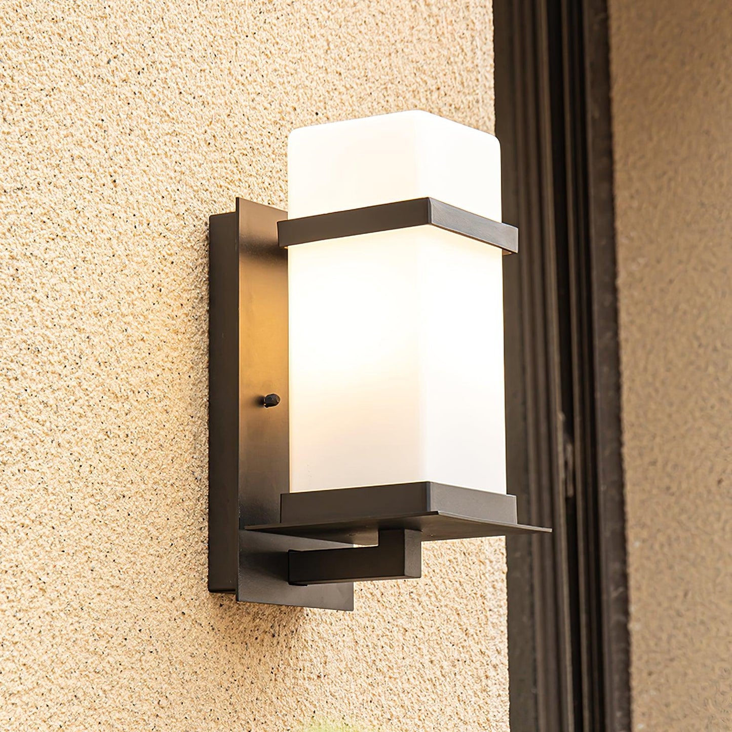 Mcdade Outdoor Wall Light Black White 5.1x6.5x12.6 Inch