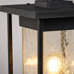 Metal Outdoor Lantern Craftsman Sand Black Die-cast Aluminum Seeded 1-Light for Porch