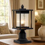 Metal Outdoor Lantern Craftsman Sand Black Die-cast Aluminum Seeded 1-Light for Porch