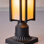 Metal Outdoor Lantern Modern Sand Black Iron Frosted Glass 1-Light for Porch Patio