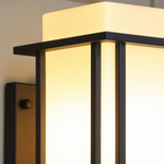 Metal Outdoor Lantern Modern Sand Black Iron Frosted Glass 1-Light for Porch Patio