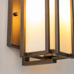 Metal Outdoor Lantern Modern Sand Black Iron Frosted Glass 1-Light for Porch Patio