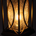 Metal Outdoor Lantern Traditional Sand Black Die-cast Aluminum Seeded Glass for Porch
