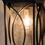 Metal Outdoor Lantern Traditional Sand Black Die-cast Aluminum Seeded Glass for Porch