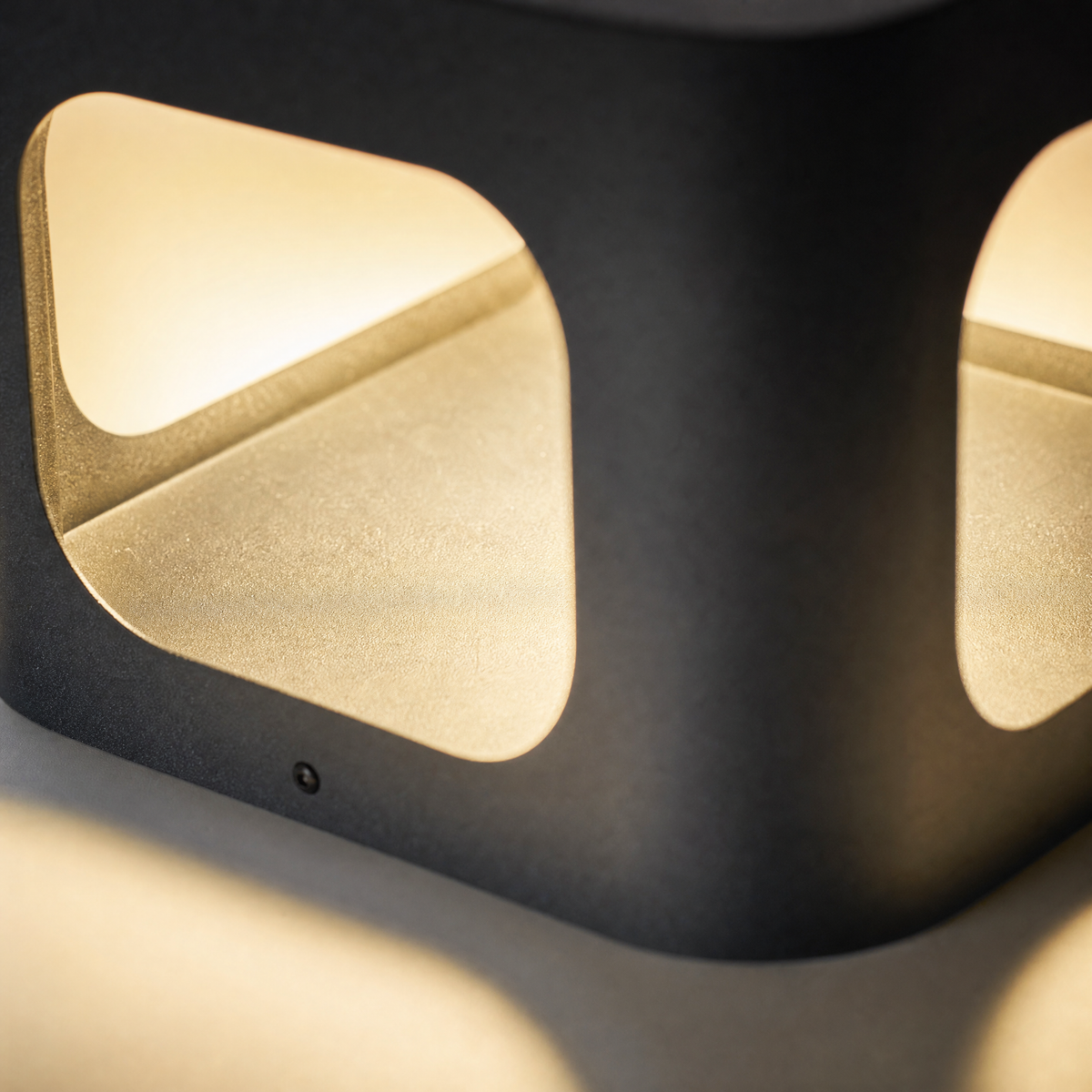 Metal Post Cap Light Modern Cube Black with Silver Fleck Stainless Steel for Patio Deck