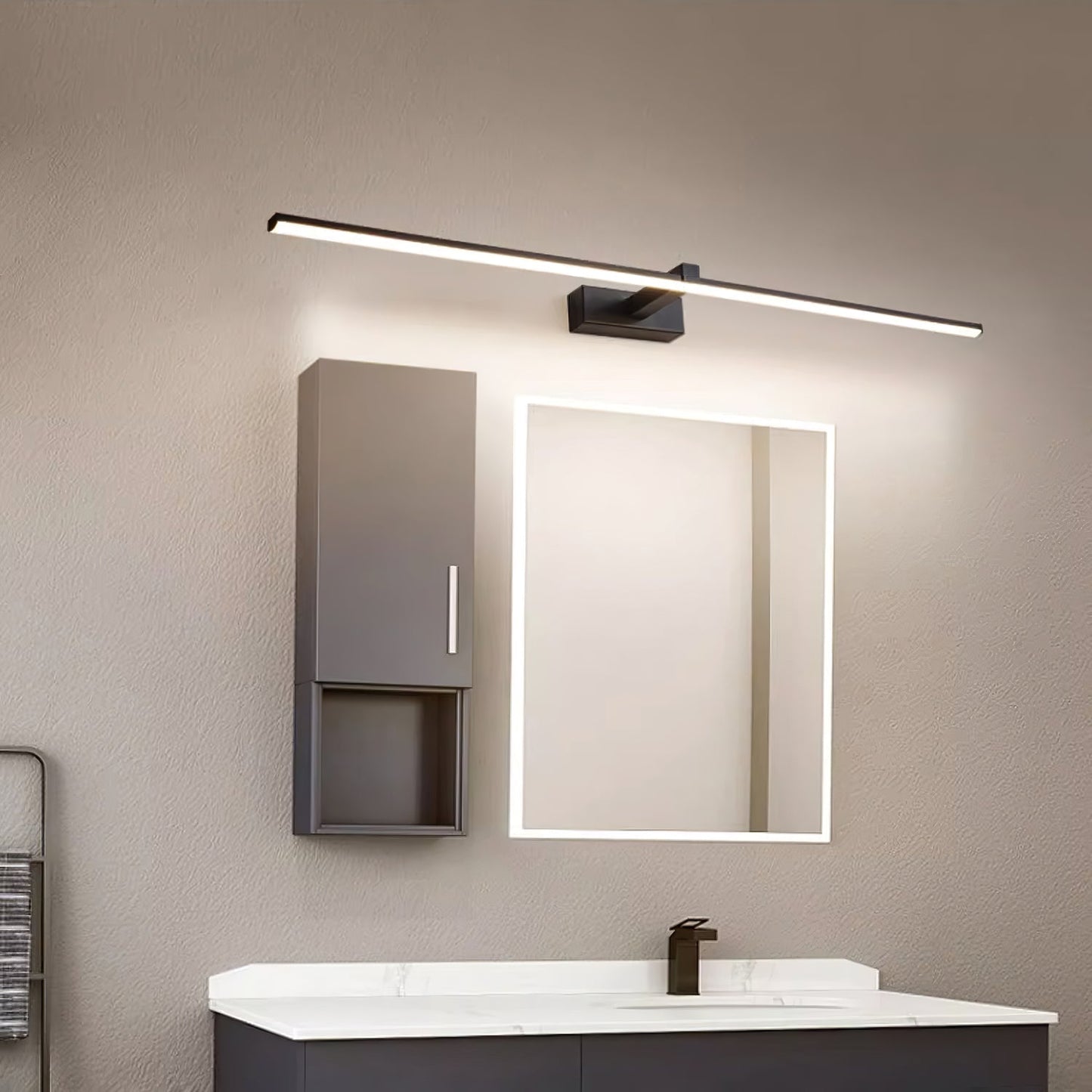 Vakkerlight Metal Linear Mirror Wall Light – Sleek Black/White Finish