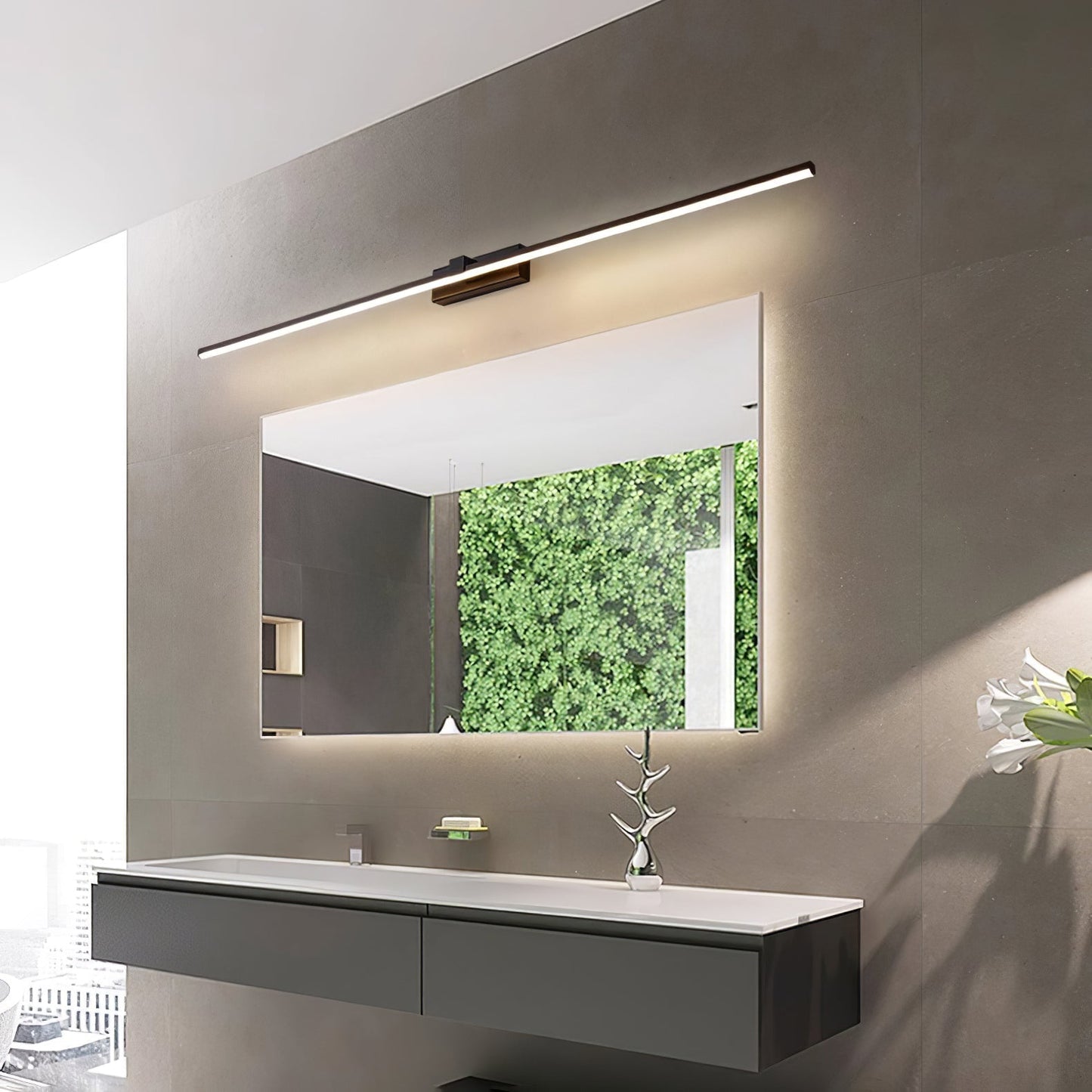 Vakkerlight Metal Linear Mirror Wall Light – Sleek Black/White Finish
