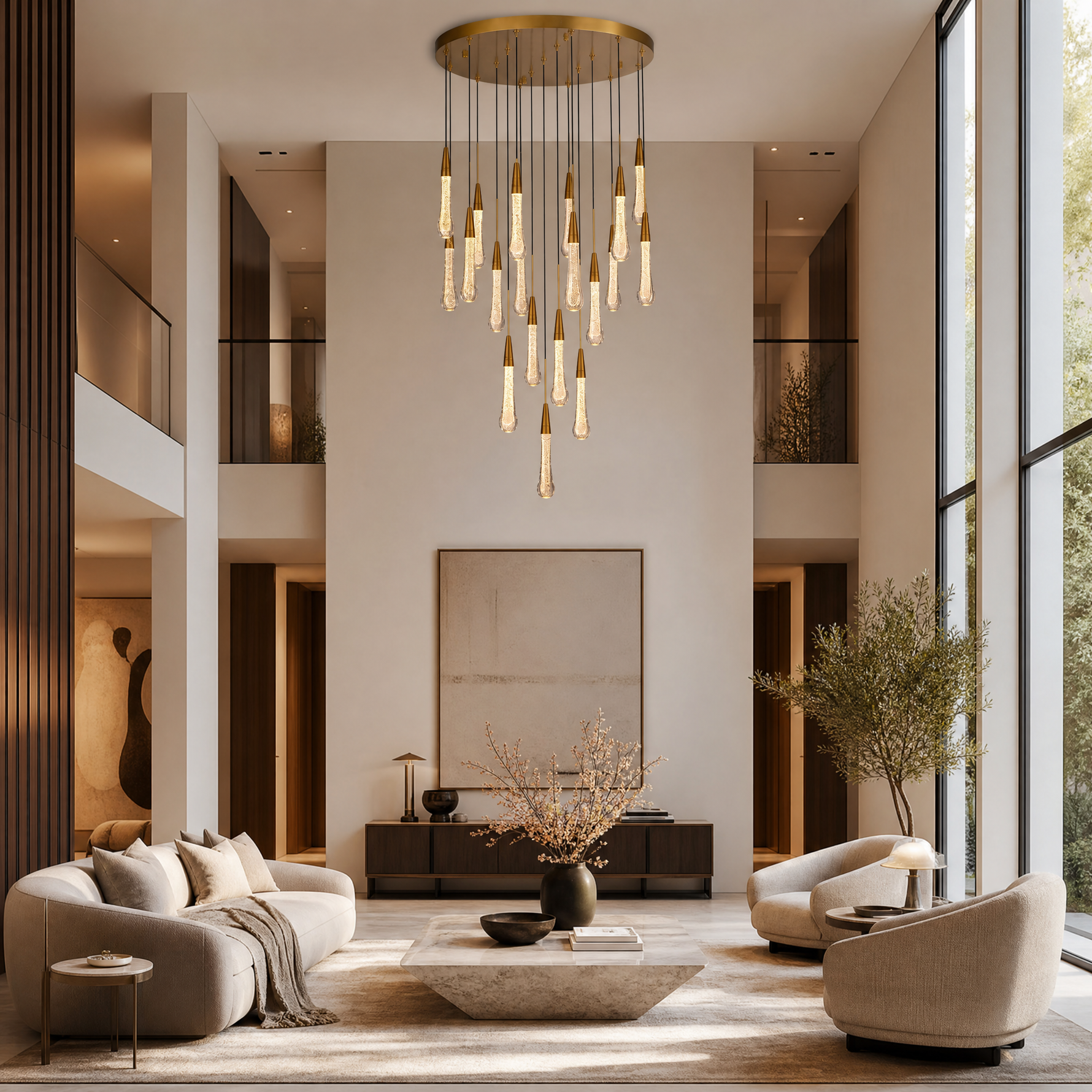 Mini Raindrop 19-Light Round Pendant 60 - Copper