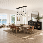 Mini Raindrop 25-Light Linear Dining Pendant 127 - Black