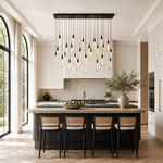 Mini Raindrop 25-Light Linear Dining Pendant 127 - Black