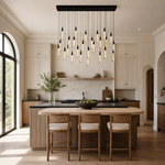 Mini Raindrop 25-Light Linear Dining Pendant 127 - Black