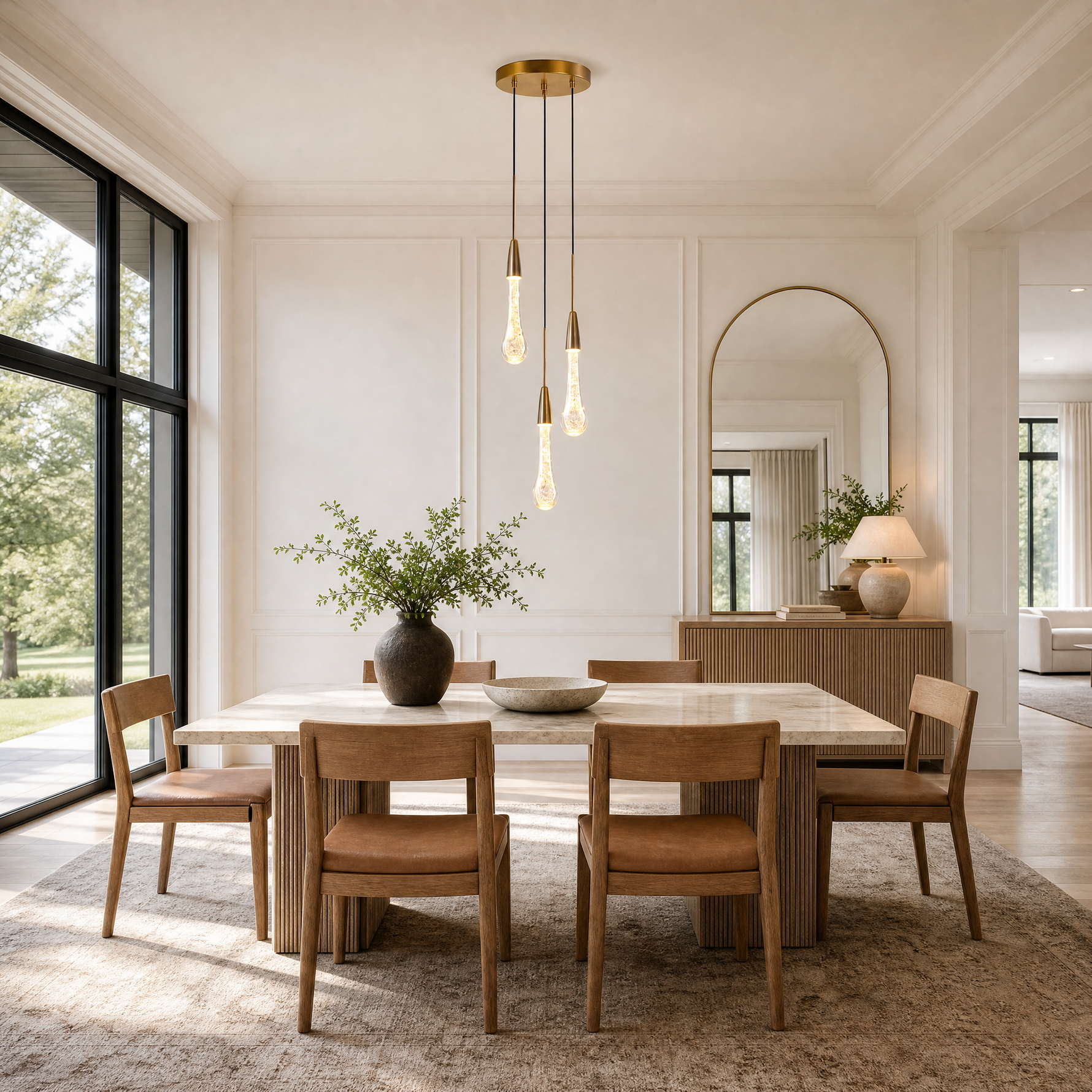Mini Raindrop 3-Light Round Pendant 20 - Copper