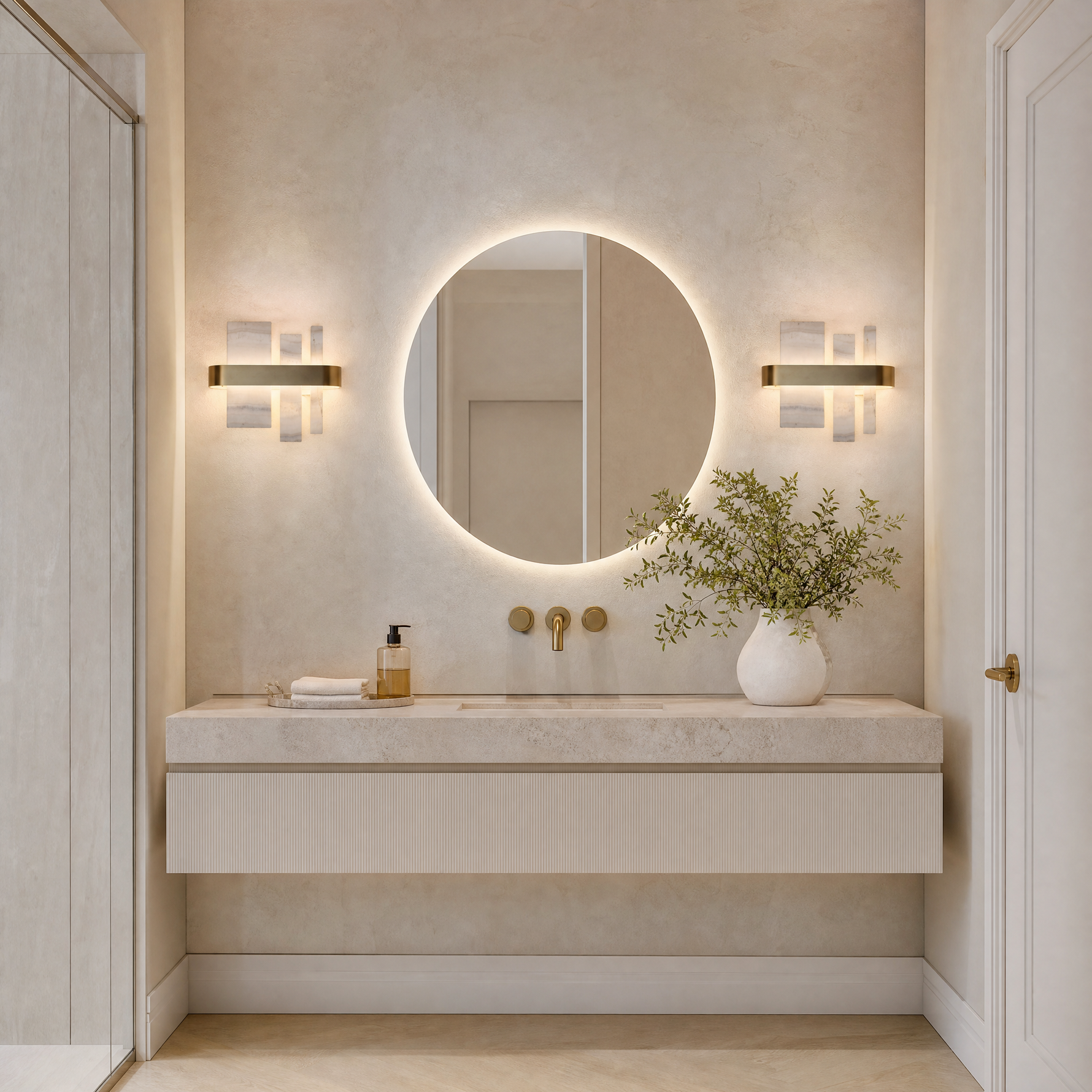 Mirage Natural Stone Linear Wall Sconce