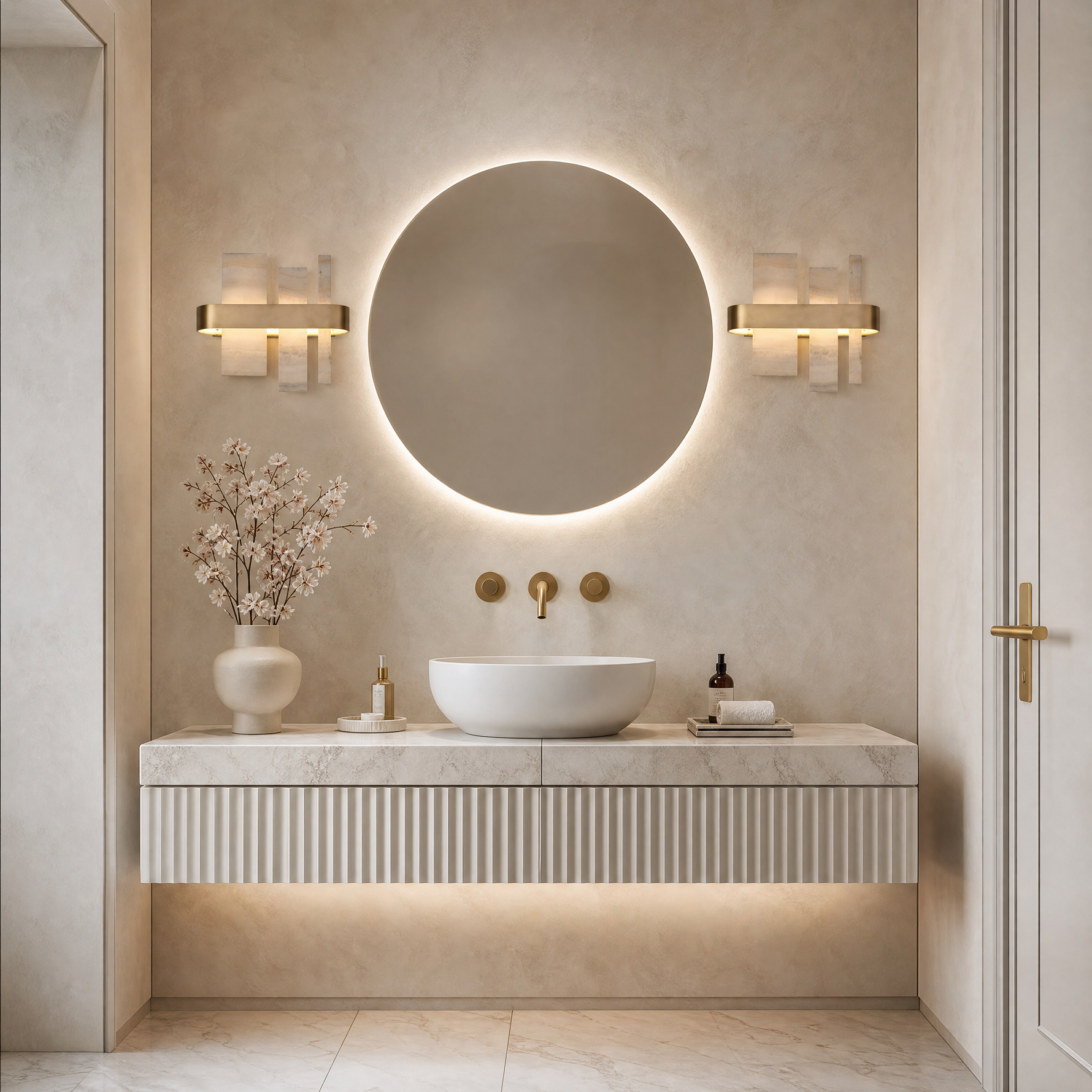 Mirage Natural Stone Linear Wall Sconce