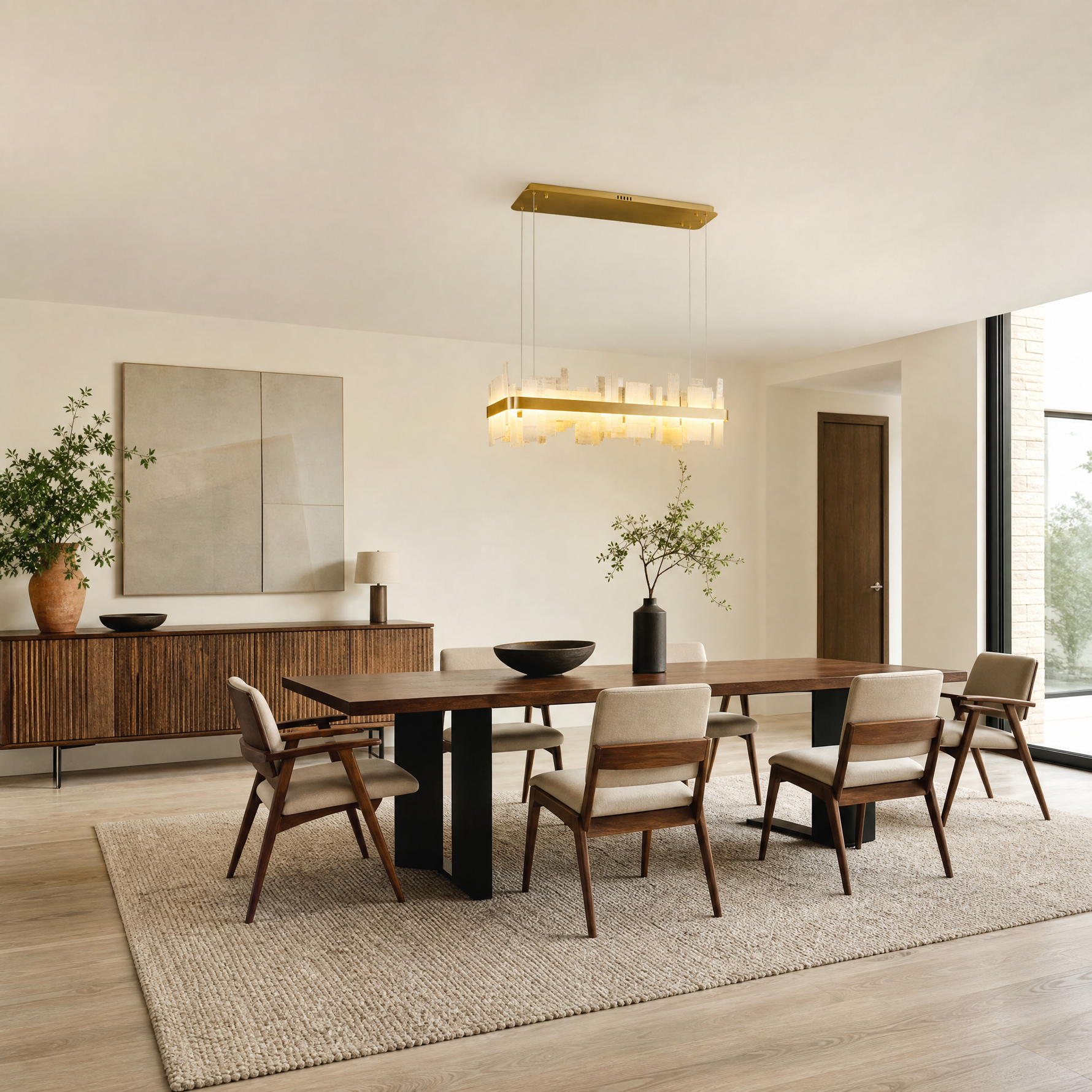 Mirage Natural Stone linear Chandelier