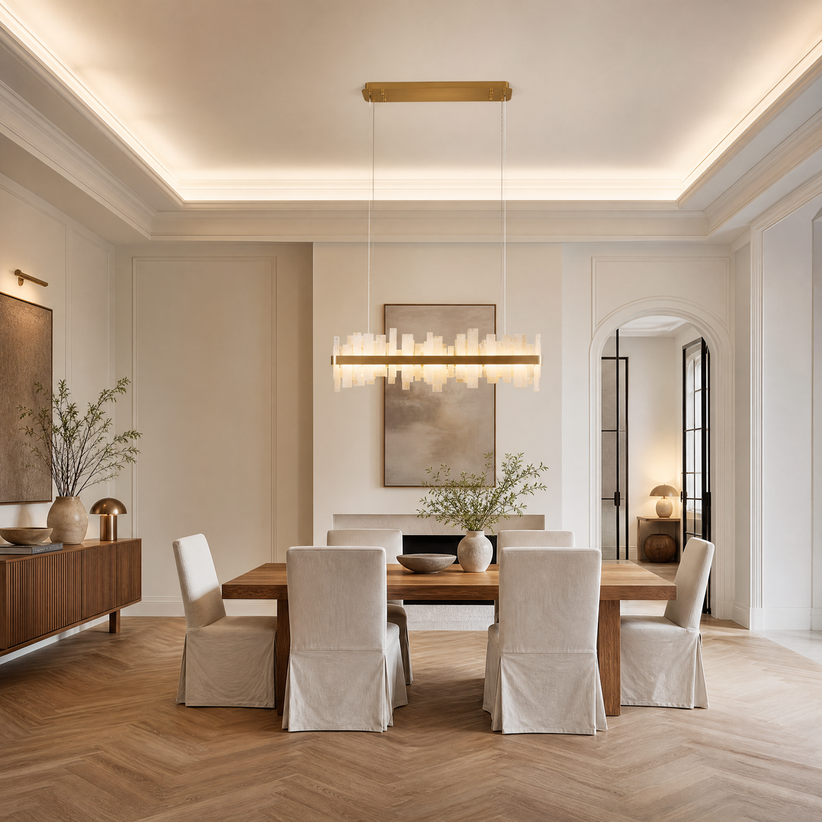 Mirage Natural Stone linear Chandelier