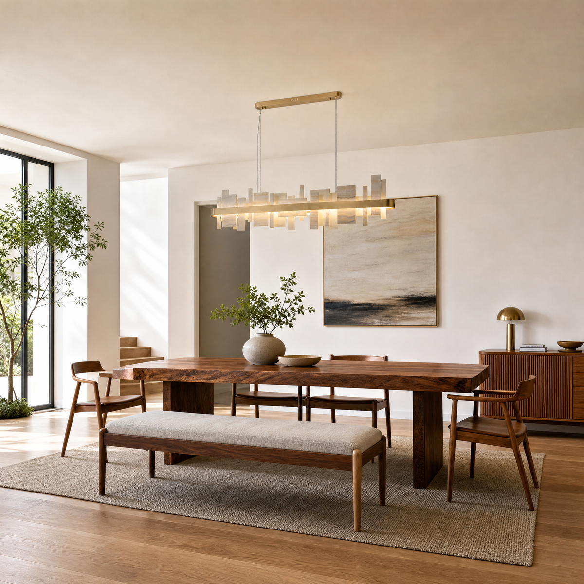 Mirage Natural Stone linear Chandelier