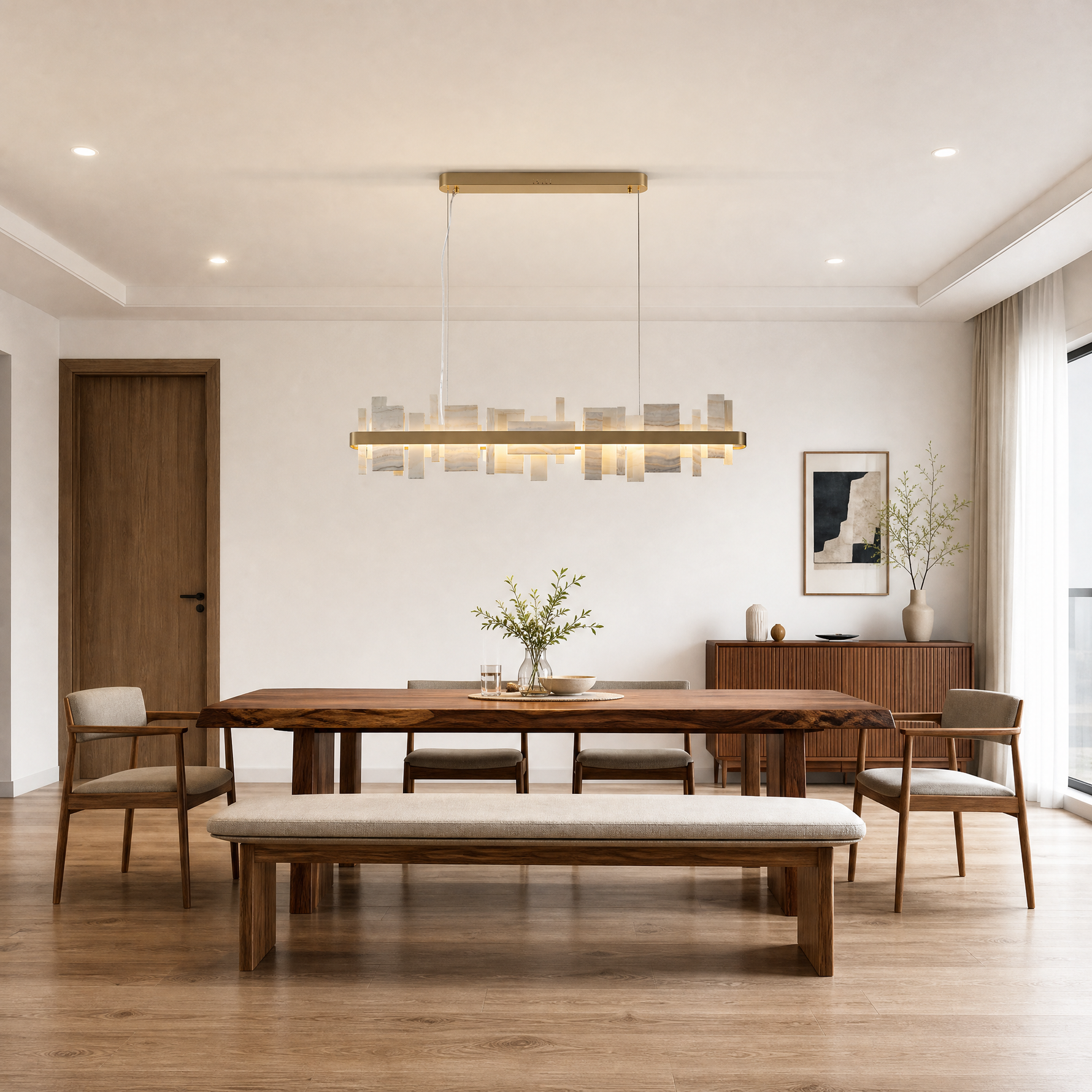 Mirage Natural Stone linear Chandelier
