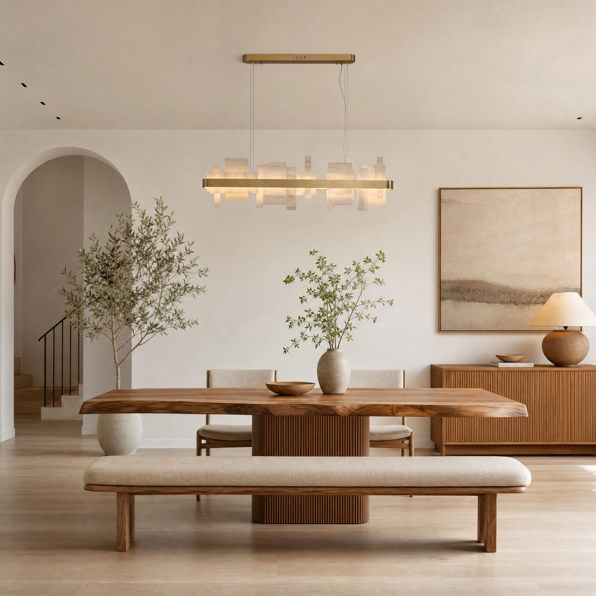 Mirage Natural Stone linear Chandelier