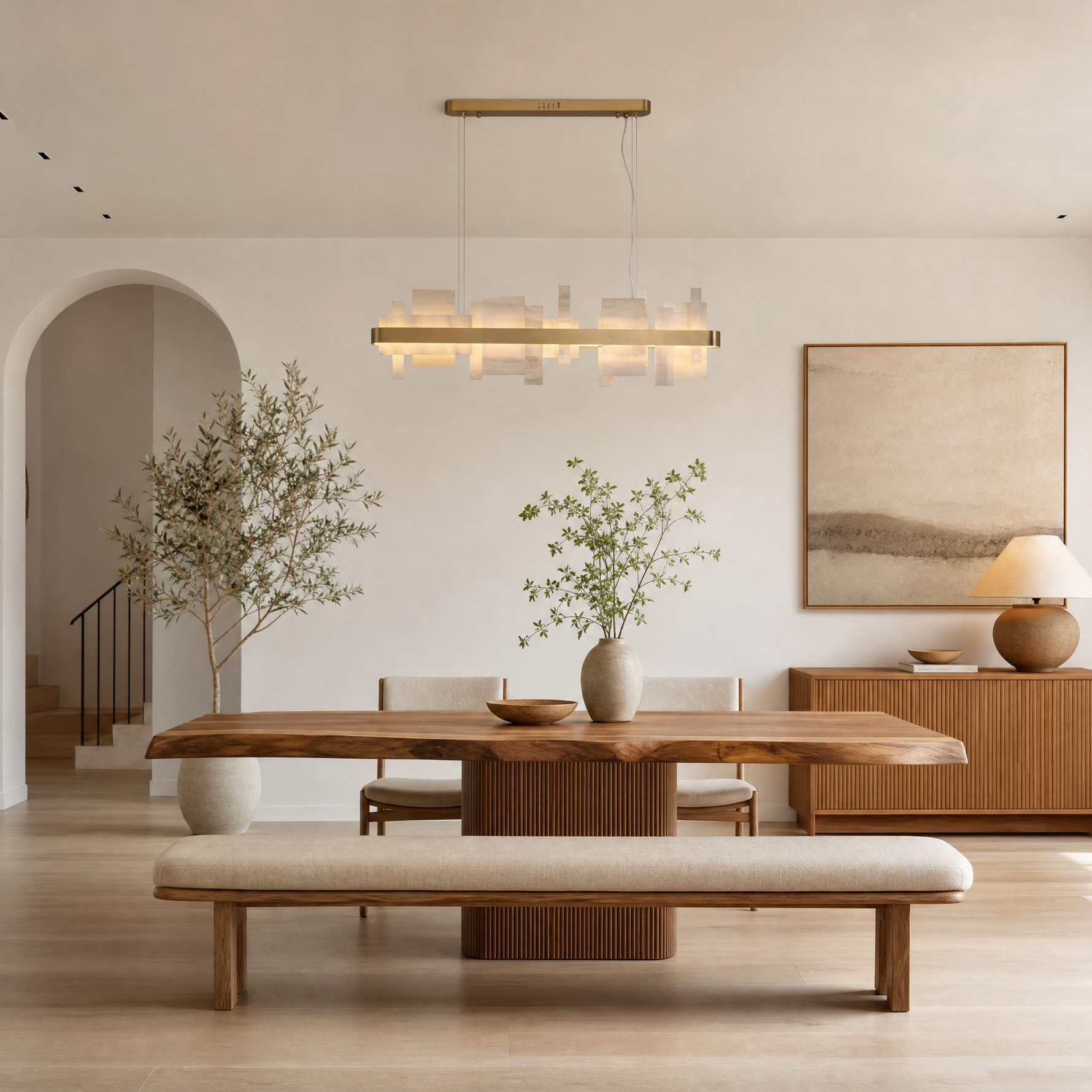 Mirage Natural Stone linear Chandelier