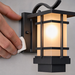 Mission Style Matte Black Iron and Glass Outdoor Wall Lantern
