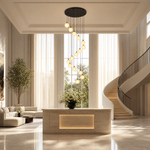 Modern 14-Light Spanish Alabaster Staircase Chandelier