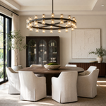 Modern 36" Black Round Wagon Wheel Chandelier