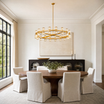 Modern 36" Brass Round K9 Crystal Chandelier