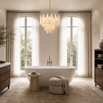 Modern 4-Tier Spanish Alabaster Round Chandelier