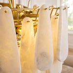 Modern 4-Tier Spanish Alabaster Round Chandelier
