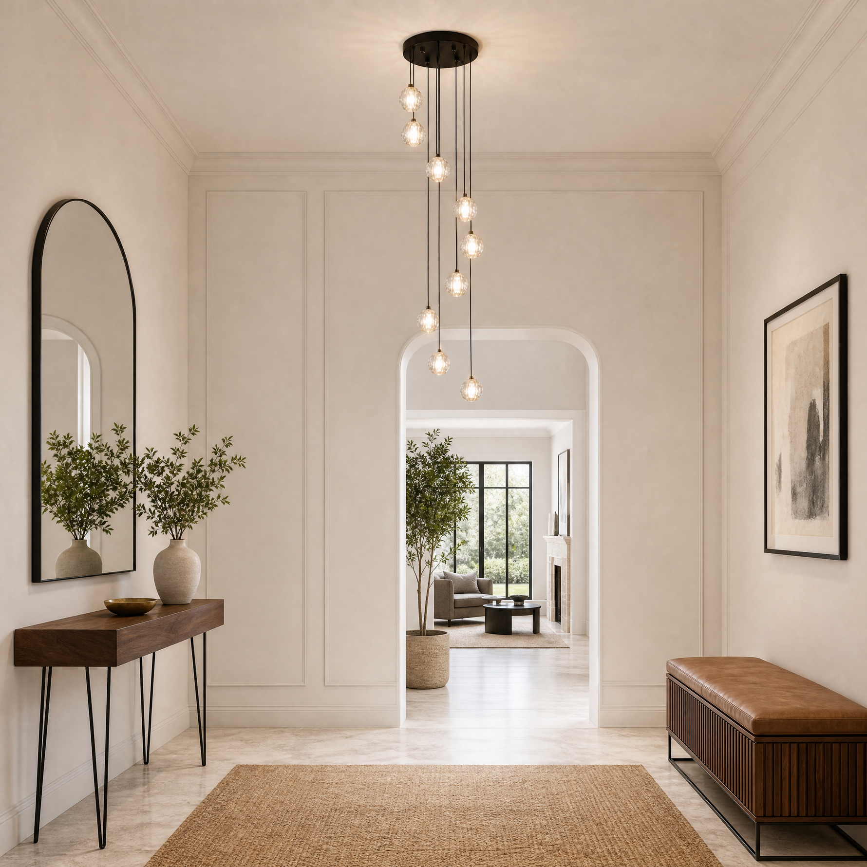 Modern 8-Light Crystal Spiral Staircase Chandelier