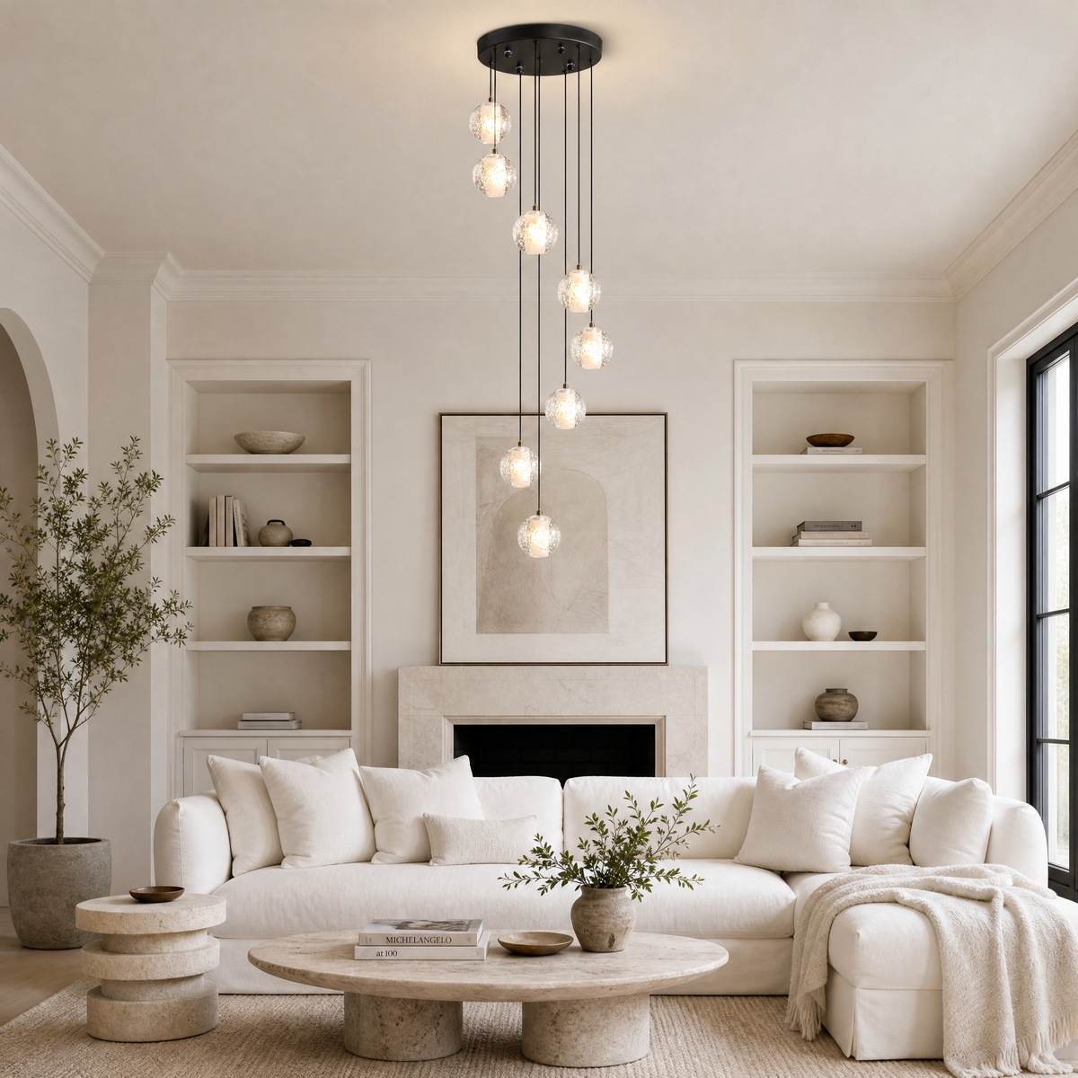 Modern 8-Light Crystal Spiral Staircase Chandelier