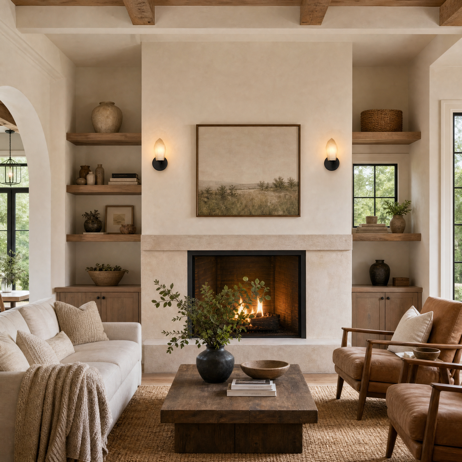 Modern Alabaster Wall Sconce