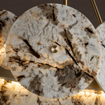 Modern Chandelier Gold Stone-Look Metal Ø22.4" for Dining Room Foyer