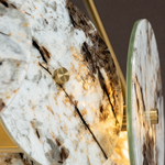 Modern Chandelier Gold Stone-Look Metal Ø22.4" for Dining Room Foyer