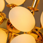 Modern Chandelier Natural Brass Metal Frosted Glass for Dining Room