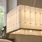 Modern Chandelier Natural Stone Gold L39.4" for Dining Room