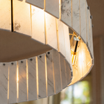 Modern Chandelier Organic Modern Gold Natural Stone Metal 2-Tier for Dining Room