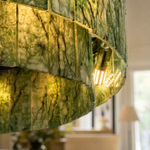 Modern Chandelier Organic Modern Gold Natural Stone Metal 2-Tier for Dining Room