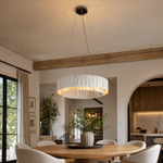 Modern Chandelier Organic Modern Gold Stone-Look Metal 2-Tier for Dining Room