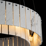 Modern Chandelier Organic Modern Gold Stone-Look Metal 2-Tier for Dining Room