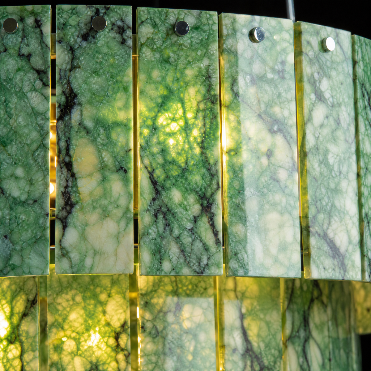Modern Chandelier Organic Modern Gold Stone-Look Metal 2-Tier for Dining Room
