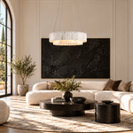 Modern Chandelier Organic Modern Gold Stone-Look Metal 2-Tier for Dining Room